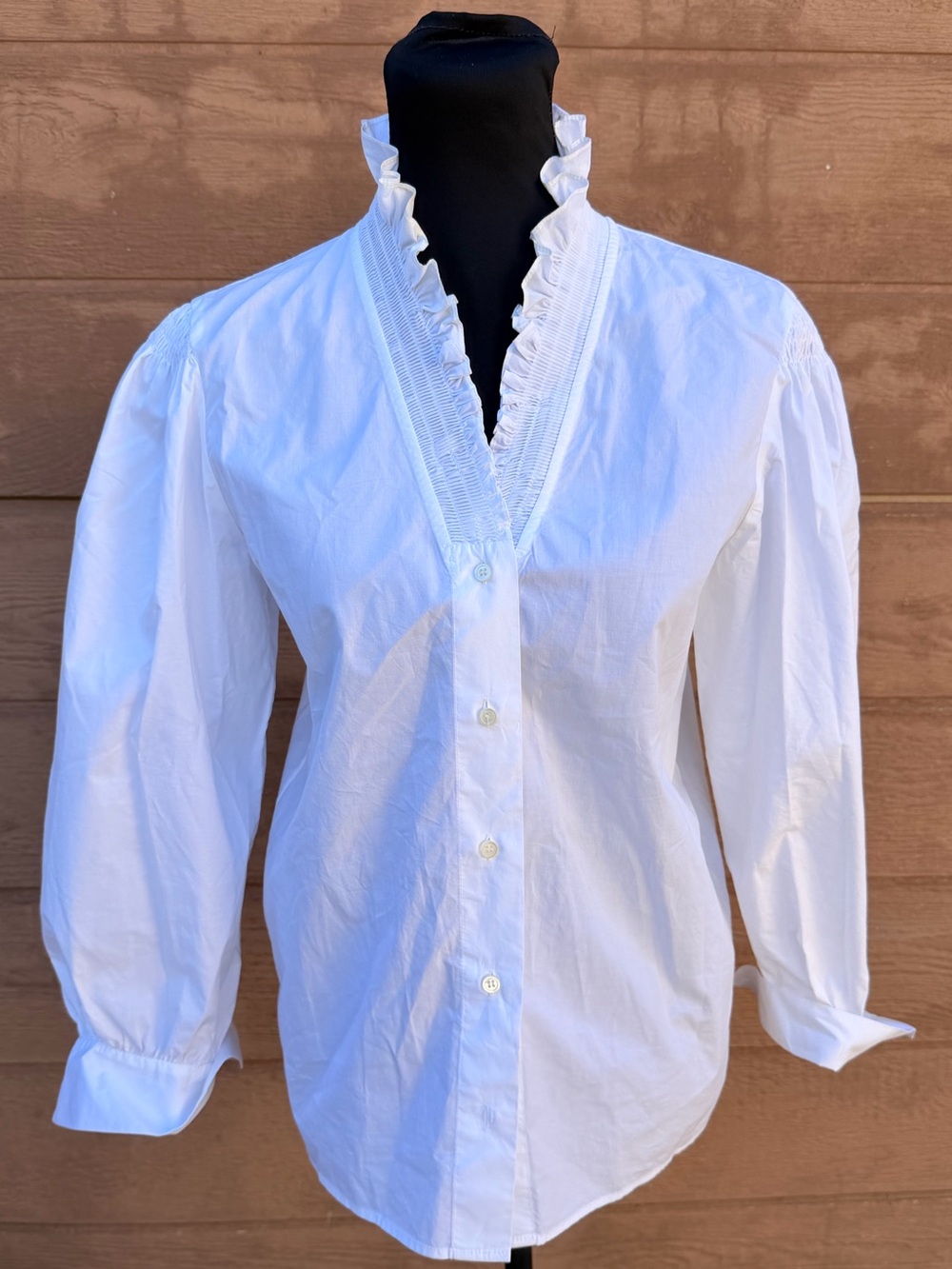 Sandro Lisandra Organic Cotton Ruffled Blouse